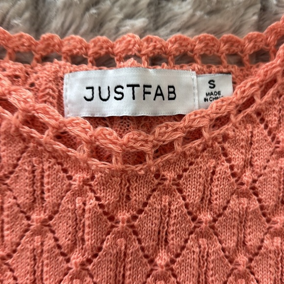 JustFab Lined Crochet Stitch Cami Top size S Peach - Picture 8 of 9